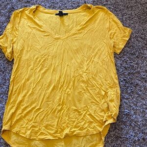 Forever 21 Yellow Relaxed Short Sleeve Tee